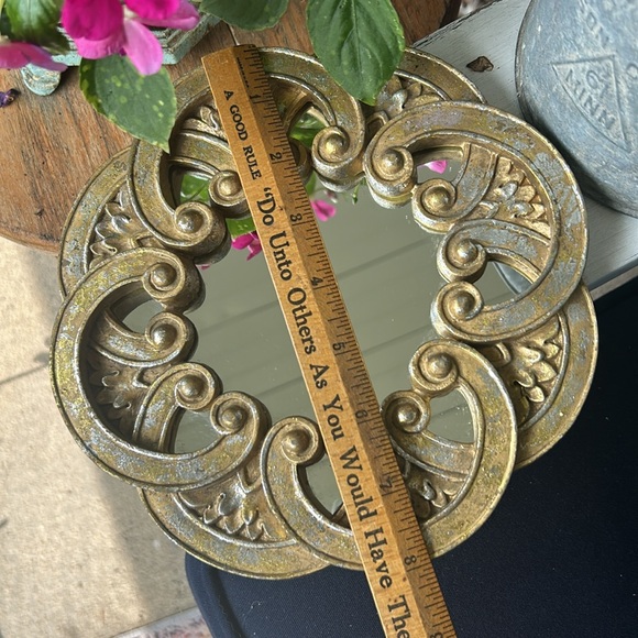 Vintage Gothic Golden Mirror - Picture 2 of 5